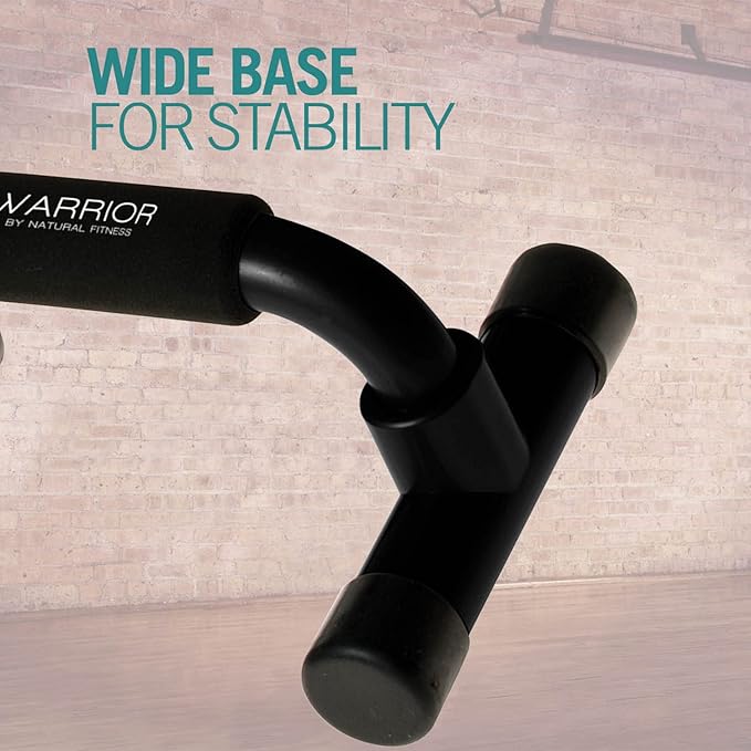 Warrior Pushup Bars - Upper Body Core and Chest Strength Fitness Training Stands - Angled with Comfort Grips and Stable Base for Home, Gym or Travel