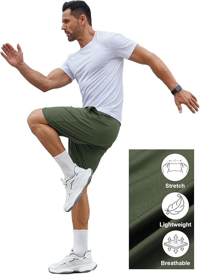 COOFANDY Men's Gym Workout Shorts 7 Inch Stretch Athletic Shorts Lightweight Running Training Short Pants with Pockets