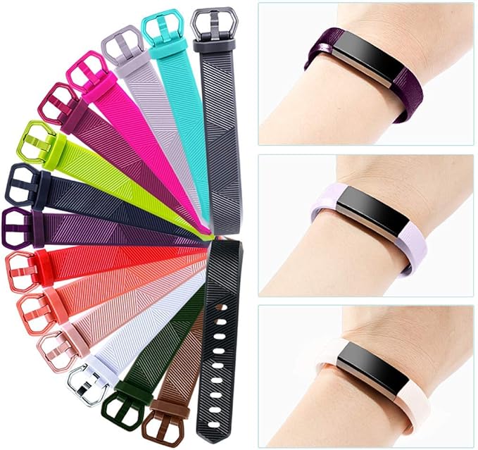 GEAK Bands Compatible with Fitbit Alta and Fitbit Alta HR, 3 Pack Soft Silicone Wristbands for Fitbit Alta HR Bands with Secure Metal Buckle for Men Women,Small Large