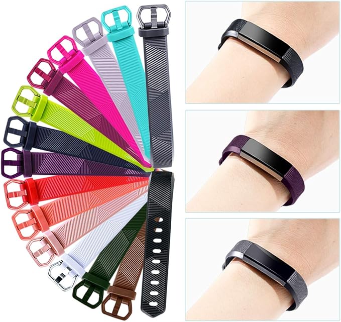 GEAK Bands Compatible with Fitbit Alta and Fitbit Alta HR, 3 Pack Soft Silicone Wristbands for Fitbit Alta HR Bands with Secure Metal Buckle for Men Women,Small Large