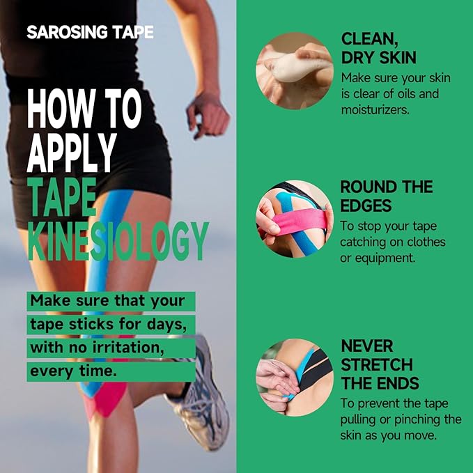 Kinesiology Tape for Knees | Sports Tape,Kinetic Tape, Elastic Athletic Tape for Protecting Knees, Shoulders | Waterproof Physio Tape and Hypoallergenic| 2" x 16 ft,Light Skin Tone