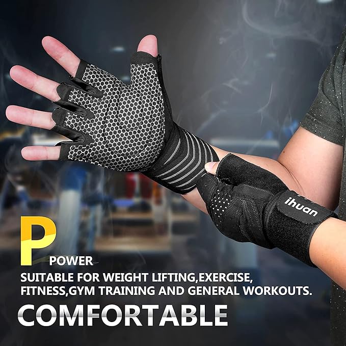 ihuan Ventilated Weight Lifting Gym Workout Gloves