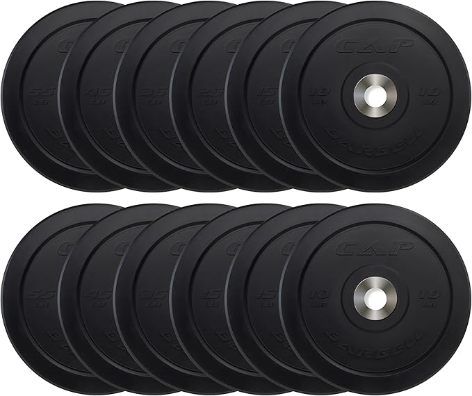 CAP Barbell 2-Inch Olympic Bumper Plate Weight Set 100-370 lbs