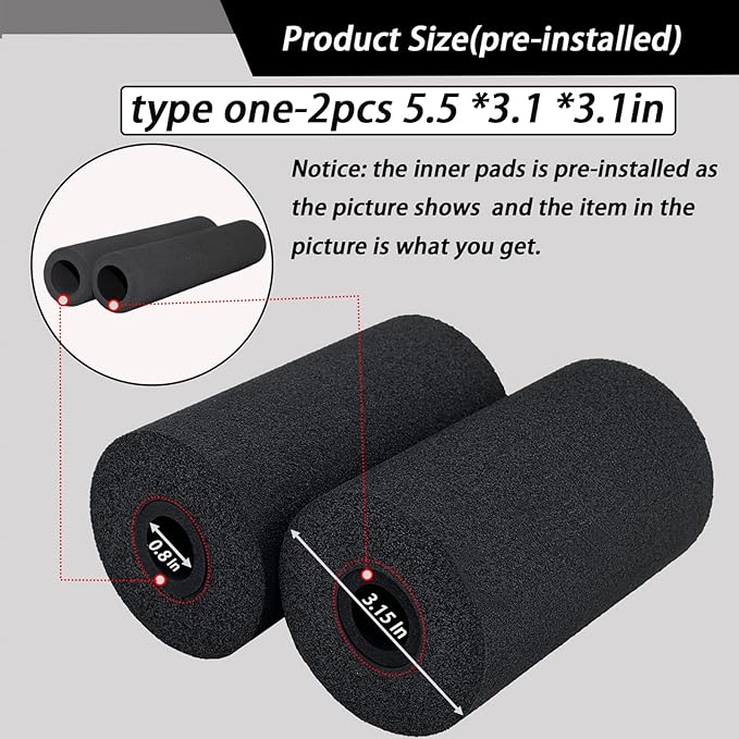 Foot Foam Pads Roller (5.5 * 3.1 * 3.1in), Marcy Olympic Weight Bench Foam for Inversion Table,Sit Ups,Leg Curl Press Attachment Extension (Black)