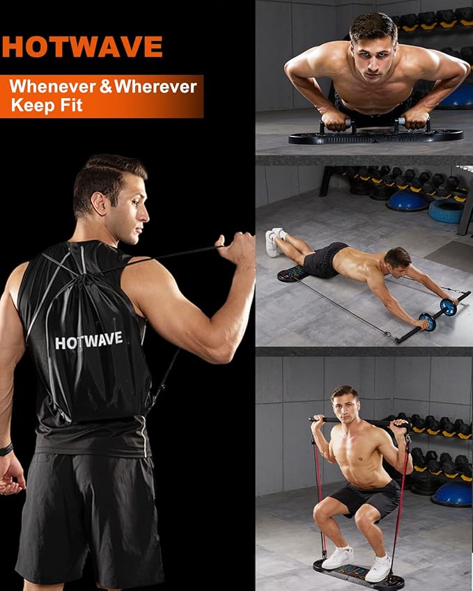 HOTWAVE Portable Exercise Equipment with 16 Gym Accessories.20 1 Push