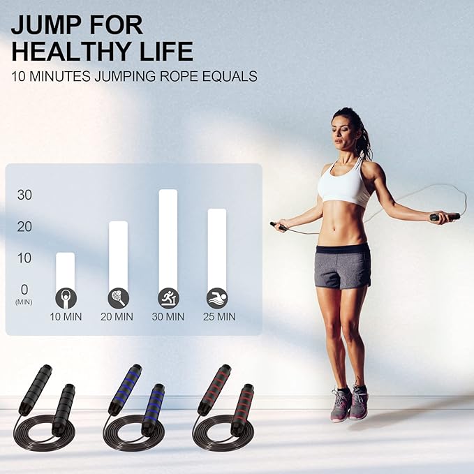FITMYFAVO Jump Rope Cotton Adjustable Skipping Weighted jumprope