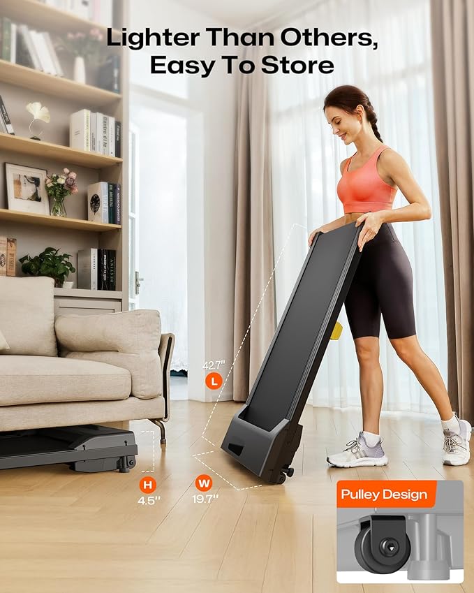 Walking pad, 3-in-1 Under Desk Treadmill for Home and Office, 2.5 HP Portable Walking Jogging Running Machine with Remote Control and LED Display