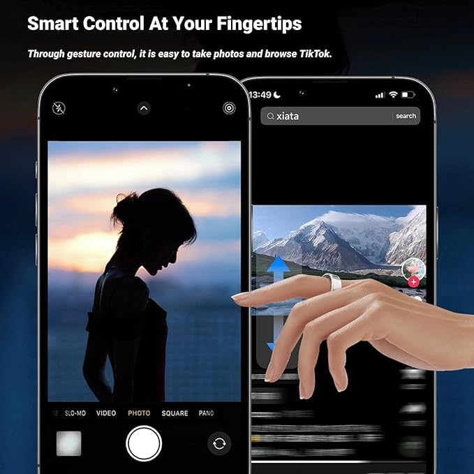 Smart Ring Health Tracker, Wearable Sleep Heart Rate Step Blood Oxygen Tracker, IP68 Waterproof Smart Ring with LED Screen to Track All Your Important Health Indicators