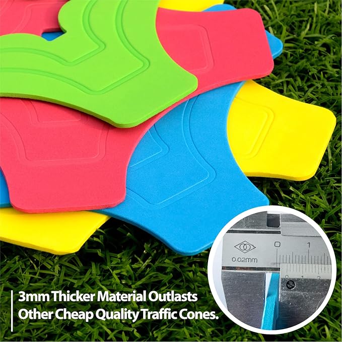 Pro Disc Cones Agility Training Markers 40 Pack,Flat