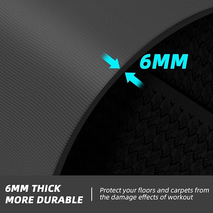 VANSWE Exercise Equipment Mat and Floor Protector for Treadmills, Exercise Bikes Home Gym Equipment 72”(L) × 31.5”(W) × 6mm Thick