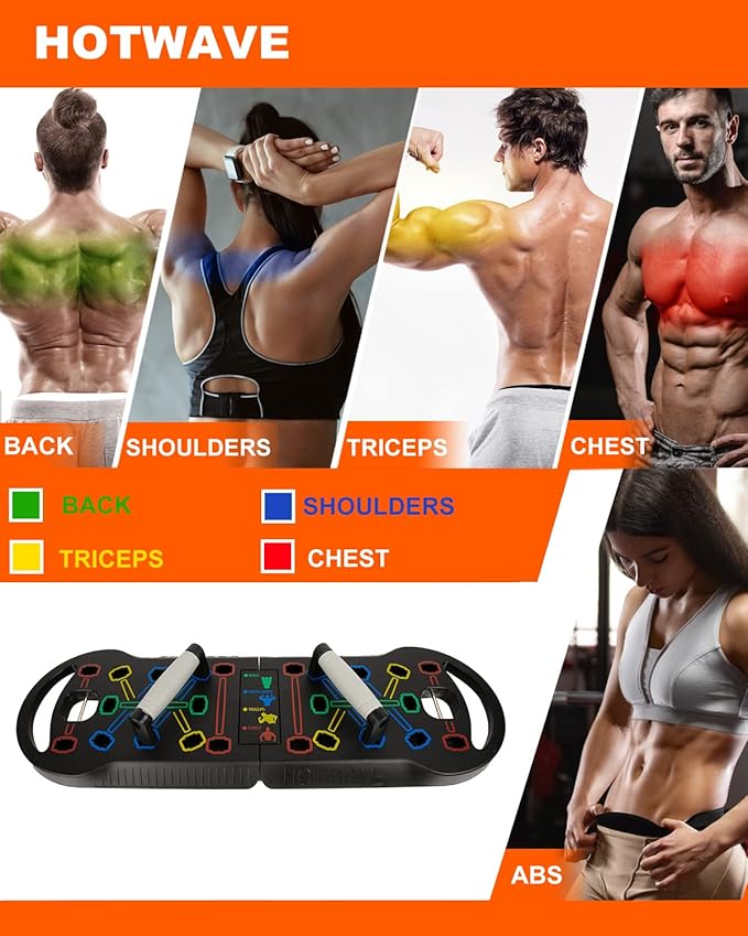 HOTWAVE Portable Exercise Equipment with 16 Gym Accessories.20 1 Push