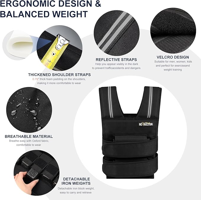 Adjustable Weighted Vest for Men Women with Removable Iron Weights, 24lbs/40lbs Body Weight Vests Adjustable for Running, Training Workout, Jogging, Walking
