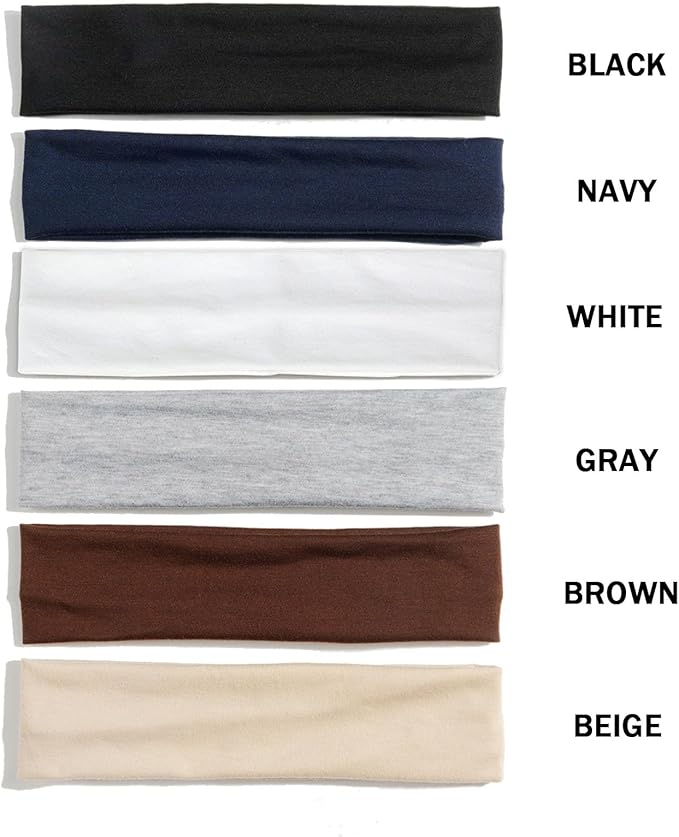 Yoga Headbands for Women, Non Slip Elastic Sweat Hairbands, Solid Color Head Accessories Headscarves Hair Hoop, Sweat-absorbing Hairbands for Sports, Fitness, Running