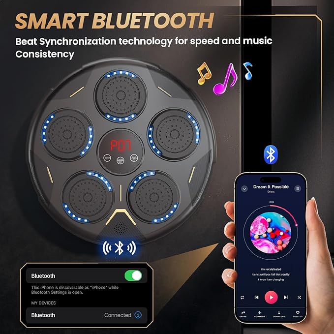 Music Boxing Machine, Boxing Machine with Beat Sync, Music Boxing for Adults and Kids, 9 Modes & 9 Speeds Includes Boxing Gloves
