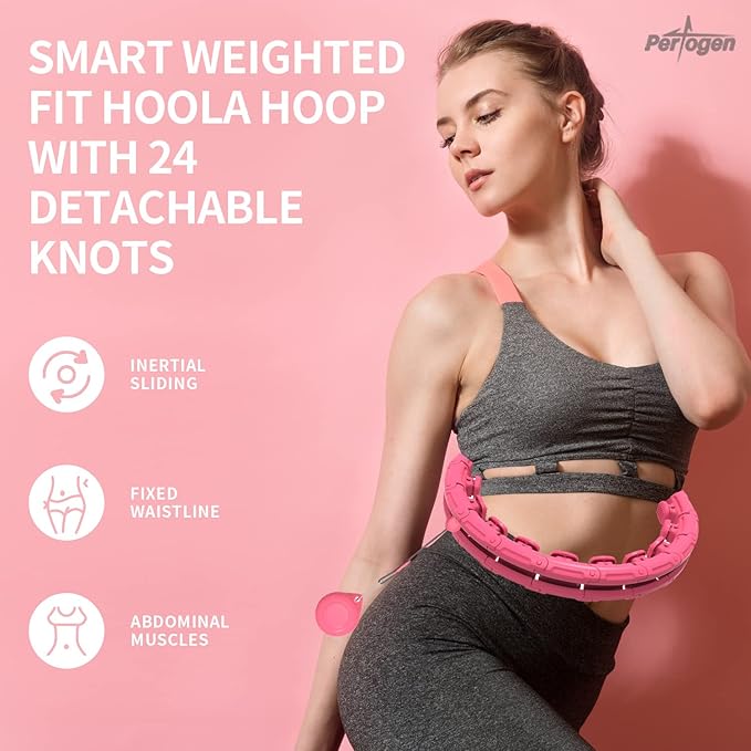 Weighted Fitness Hoola Hoop for Exercise Kids,2 in 1 Weight 24 Detachable