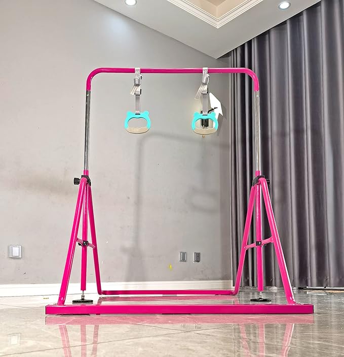 PreGymnastic Updated Folding Gymnastics Bar with Rings 3-10, Gymnastic