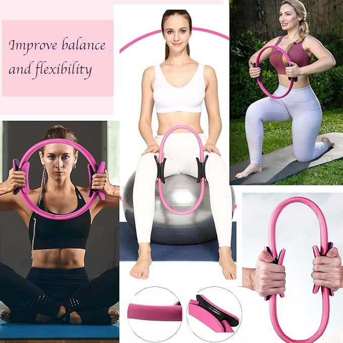 Pilates Ring and Ball Set with 8 Resistance 9 in