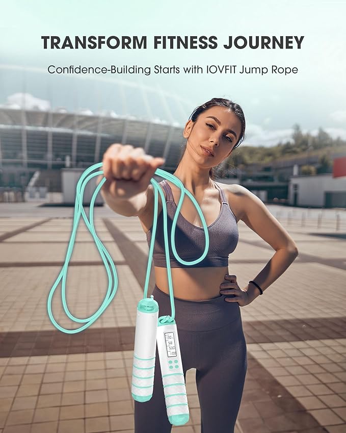 Cordless Weighted Jump Rope with Calorie Counter 9.85ft