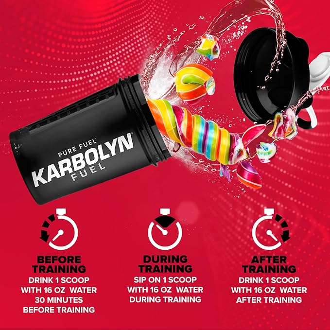 EFX Sports Karbolyn Fuel | Fast-Absorbing Carbohydrate Powder | Carb Load, Sustained Energy, Quick Recovery | Stimulant Free | 35 Servings (Rainbow Candy)