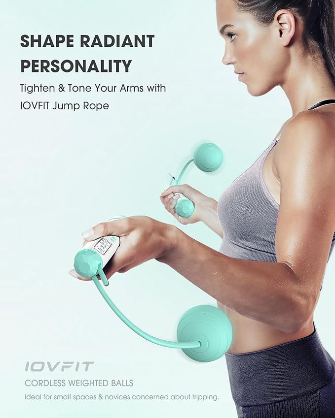 Cordless Weighted Jump Rope with Calorie Counter 9.85ft