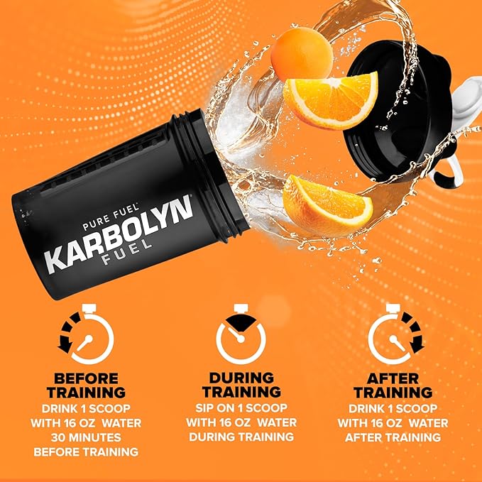 EFX Sports Karbolyn Fuel | Fast-Absorbing Carbohydrate Powder | Carb Load, Sustained Energy, Quick Recovery | Stimulant Free | 18 Servings (Orange)