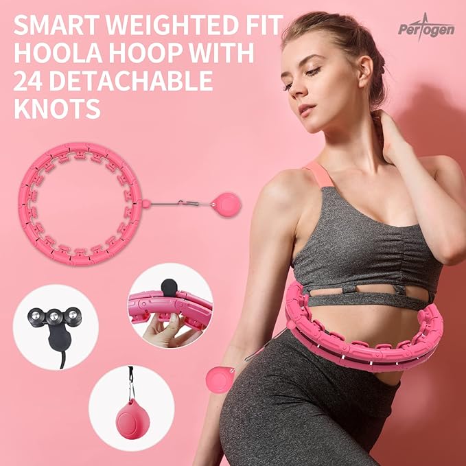 Weighted Fitness Hoola Hoop for Exercise Kids,2 in 1 Weight 24 Detachable
