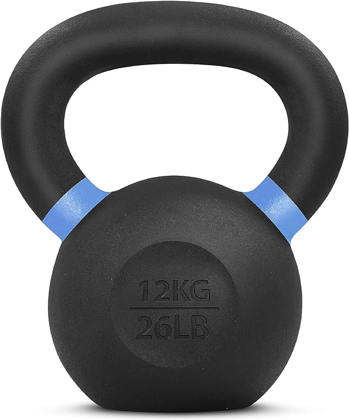 Yes4All Powder Coated Cast Iron Kettlebell Strength Training Kettlebells Weight Set for Full Body Workout, Home Gym