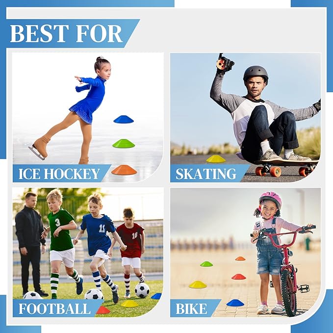 Sratte 200 Pcs Soccer Cones with Strap and