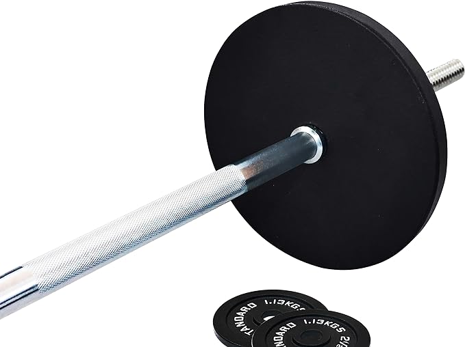 Signature Fitness Cast Iron Standard Weight Plates Including 5FT Standard 45-Pound Set (35 Pounds 10 Pounds