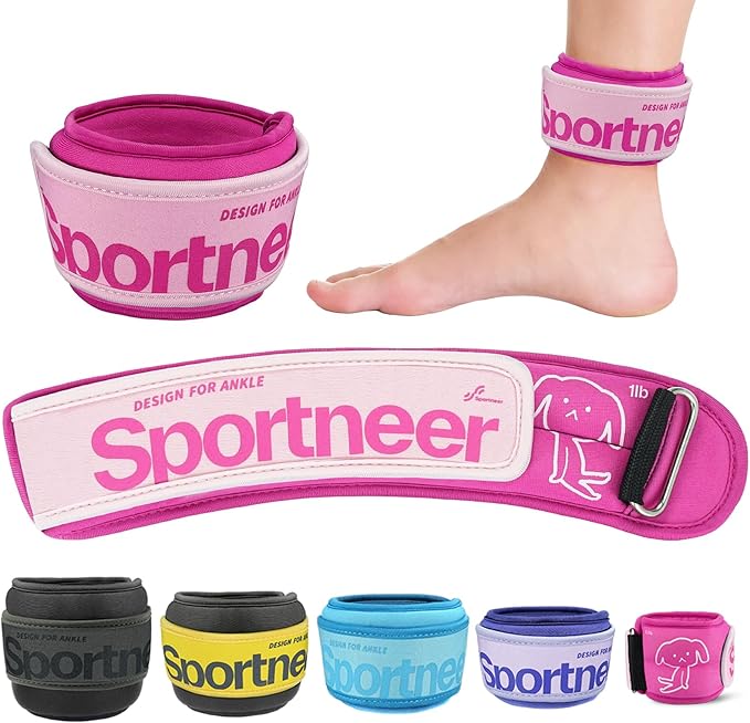 Sportneer Ankle Weights 0.5/1/2/3/5 LBS 1 Pair Wrist Leg Arm Weights for Women Men Kids Child with Adjustable Straps, Strength Weighted for Jogging Running Walking Fitness Gym Workout