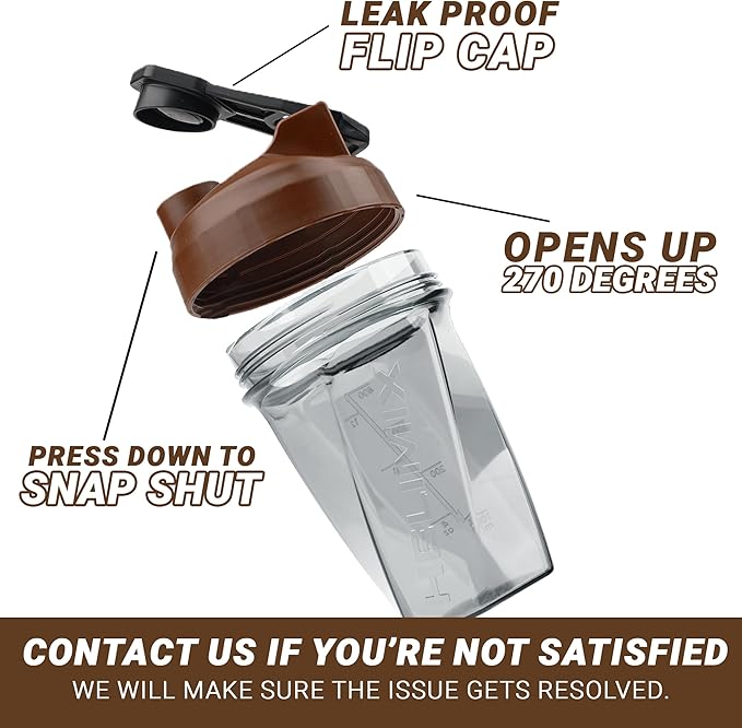 HELIMIX 1.5 Vortex Blender Shaker Bottle Holds Upto 20oz | No Blending Ball or Whisk | USA Made | Portable Pre Workout Whey Protein Drink Shaker Cup | Mixes Cocktails Smoothies Shakes | Top Rack Safe