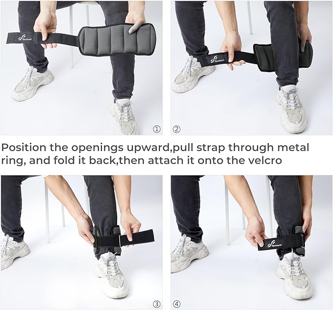 Sportneer Adjustable Ankle Weights 1 Pair 2 4 6 8 8 10 10 Lbs Jogging,1-5 lbs 1 Pair 2-10 lbs