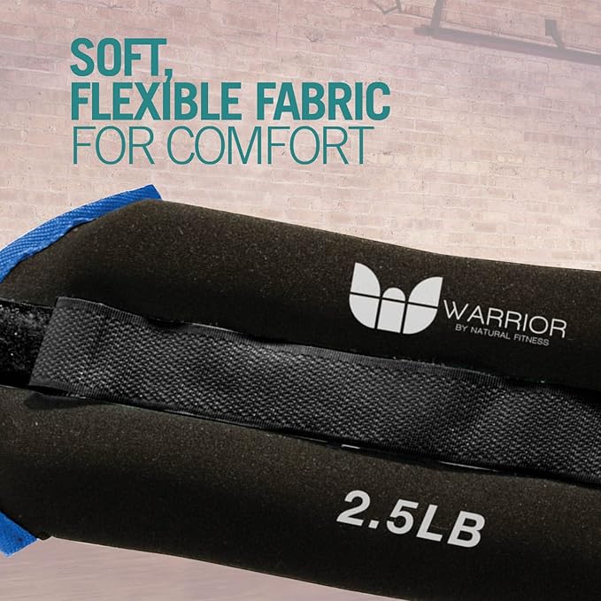 Warrior Adjustable Length Ankle Wrist Weights Pair for Arm and Leg Exercise, Aerobics, Walking, Running, Physical Therapy and Fitness Cardio Strength Training