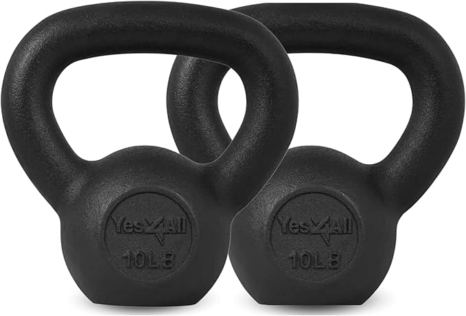 Yes4All Kettlebell Adjustable/Cast Iron/Protective Base Solid Smooth