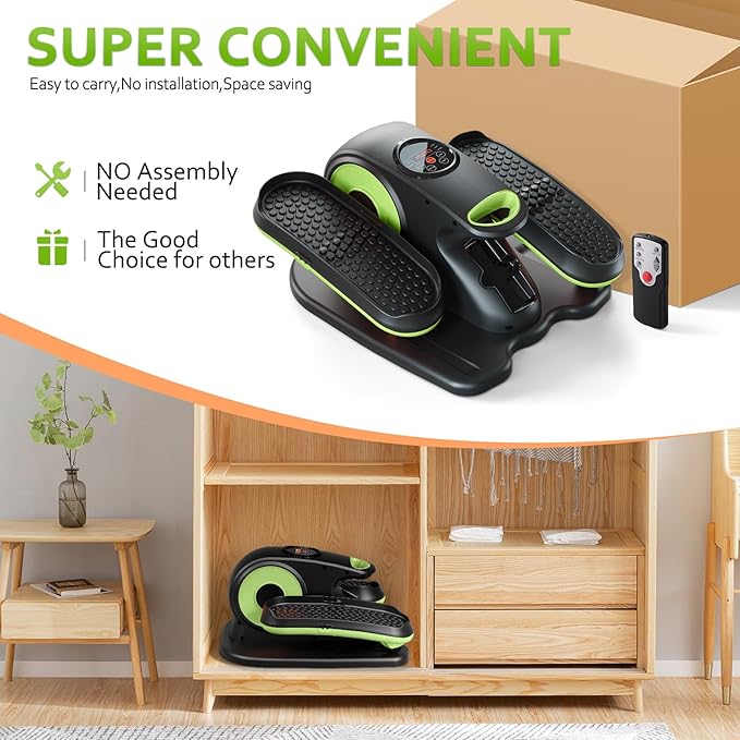 Under Desk Elliptical Machine, Ellipse Exerciser as Seen on TV for Seniors with Remote Control & 12 Adjustable Speeds, Elliptical Machine for Home
