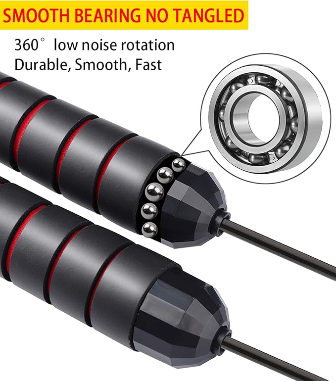 Jump Rope, Ball Bearings Tangle-Free Rapid Speed Cable 2 Pack