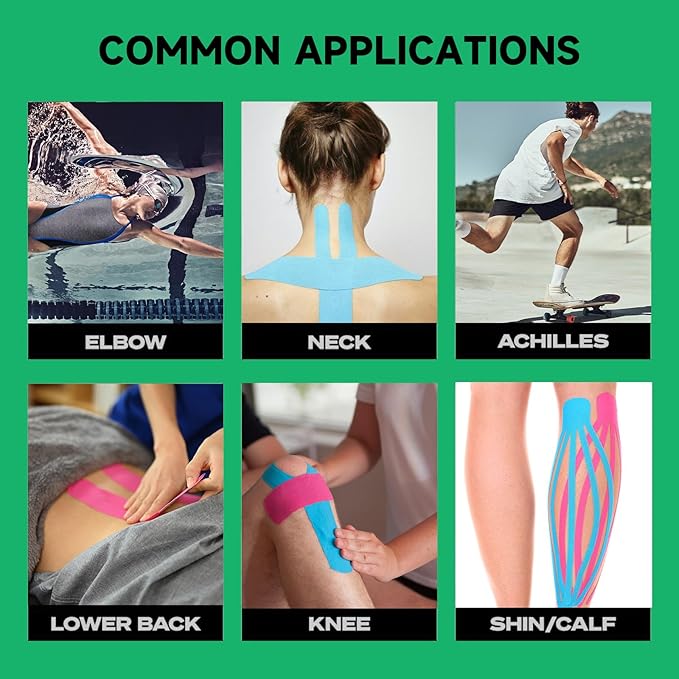 Kinesiology Tape for Knees | Sports Tape,Kinetic Tape, Elastic Athletic Tape for Protecting Knees, Shoulders | Waterproof Physio Tape and Hypoallergenic| 2" x 16 ft,Royal Blue