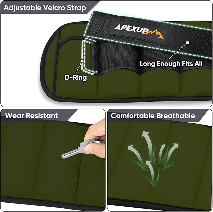 APEXUP 10lbs/Pair Adjustable Ankle Weights for Women and Men