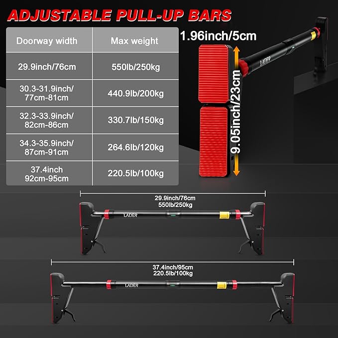 LADER Pull Up Bar for Doorway 550LBS