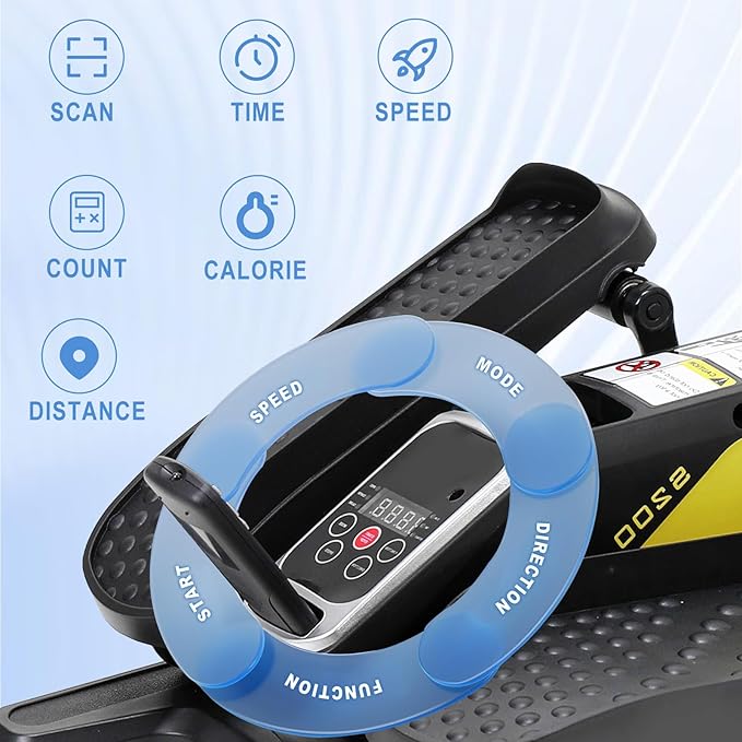 Under Desk Elliptical Elliptical Leg Exercisers for Seniors Quiet Portable Elliptical Machine Exerciser with Remote Control and 12 Adjustable speeds Pedal Exerciser
