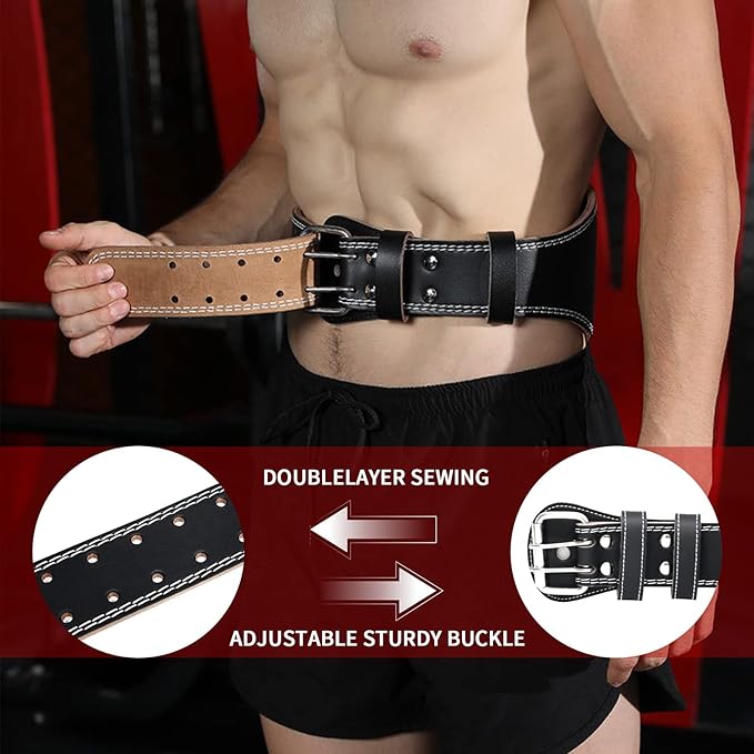 Leather Weight Lifting Belt for Men and Women