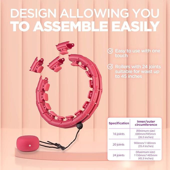 Smart Weighted Fit Hoop for Adults Weight Loss 25–45 Inches