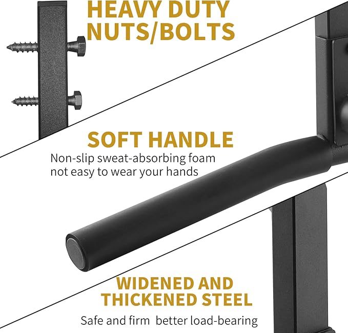 Fitarc Joist Mount Pull Up Bar, Chin Up Bar Ceiling Mount, Heavy Duty, Workout for Home Gym, 42 inch Wide -Patent Pending