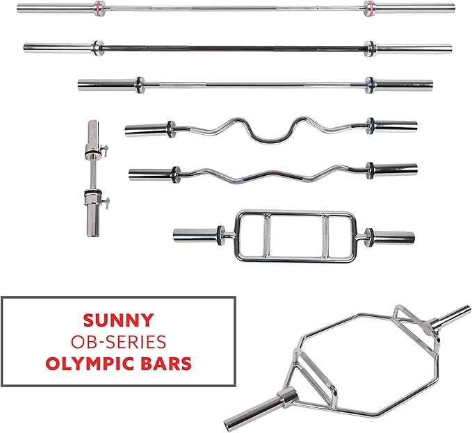 Sunny Health & Fitness Olympic Single Barbell Bar 20" Heavy 2 Inch OB-20