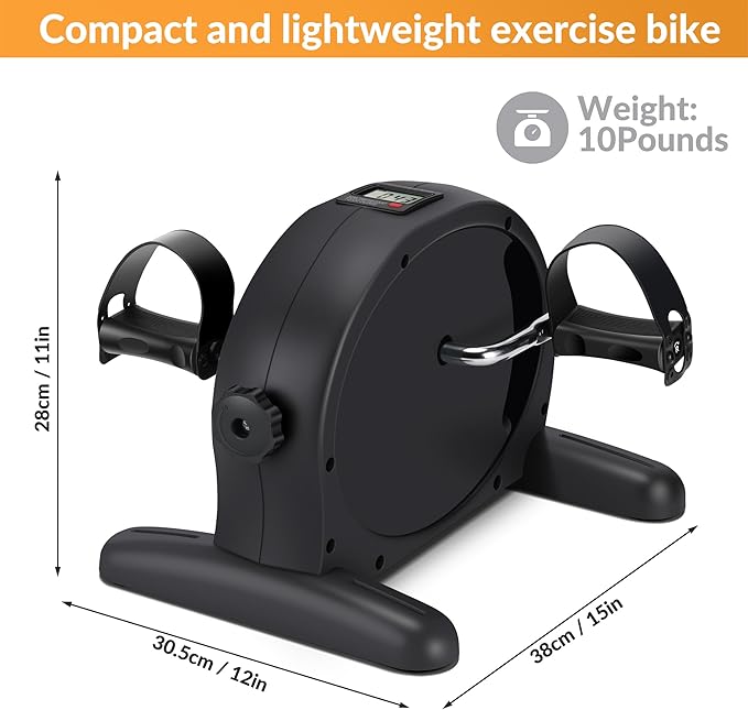 Padel Exerciser Mini Exercise Bike for Leg and Arm Cycling, Warm Up Exercise