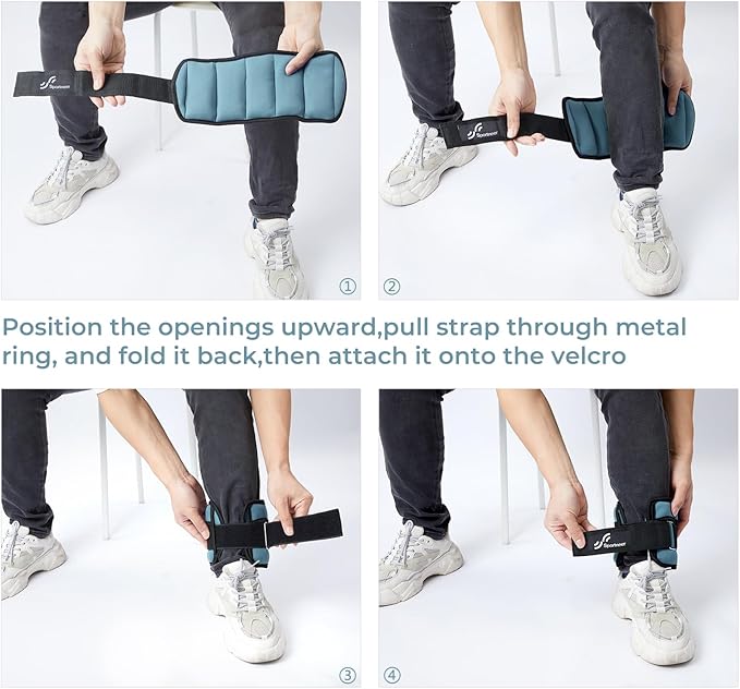 Sportneer Adjustable Ankle Weights 1 Pair 2 4 6 8 8 10 10 Lbs Jogging,1-5 lbs 1 Pair 2-10 lbs