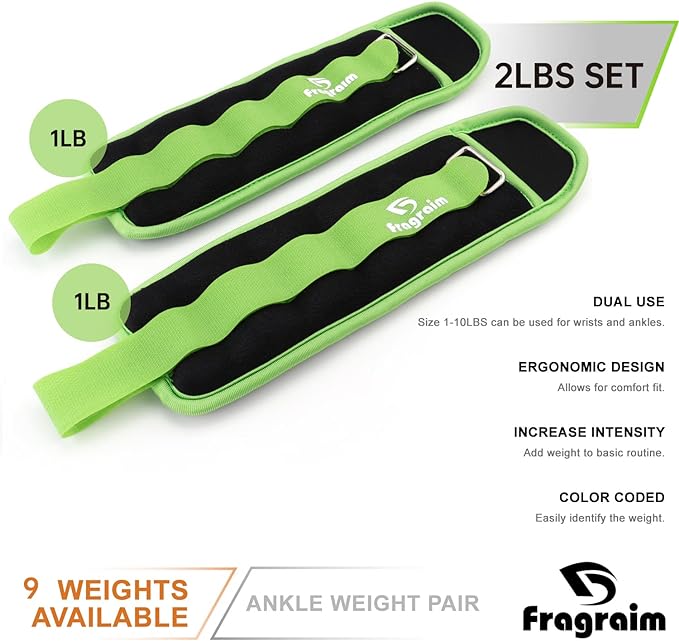 Ankle Weights for Women 1/2/3/4/6/8/10/12/15/20 LBS 1 Pair