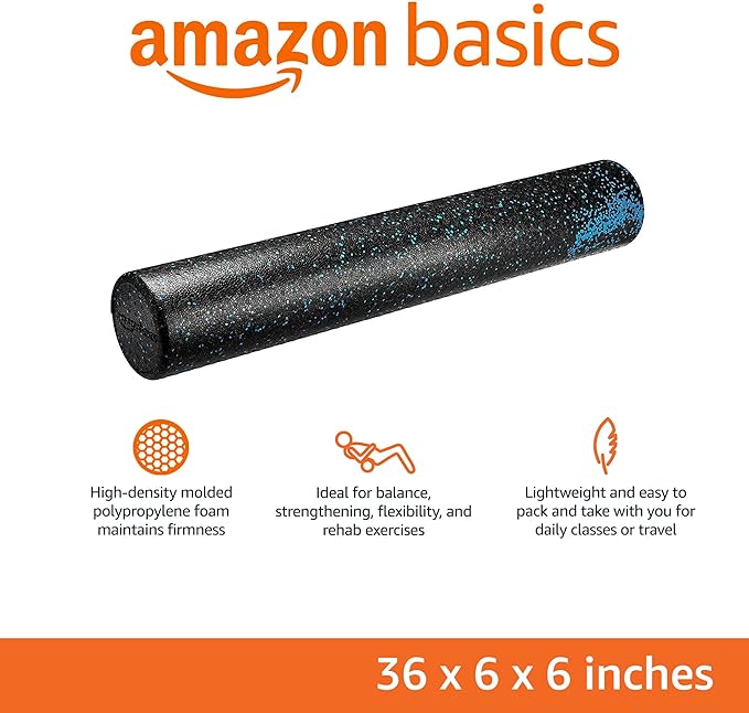 Amazon Basics High-Density Round Foam Roller for Exercise