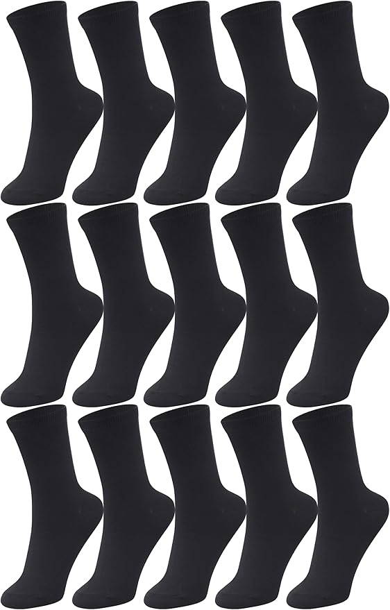 Duufin 15 Pairs Women's Crew Socks Mid Calf Workout Socks