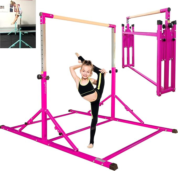 PreGymnastic Foldable Gymnastics Bar 6FT Gymnastic 3-18, Weight 500 LB,